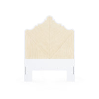 Villa & House Victoria Twin Headboard With Ryder Bed Frame, Natural Twill, Vanilla
