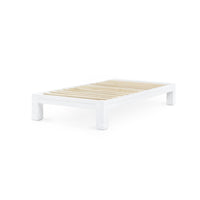 Villa & House Victoria Twin Headboard With Ryder Bed Frame, Natural Twill, Vanilla