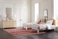 Villa & House Victoria Twin Headboard With Ryder Bed Frame, Natural Twill, Vanilla