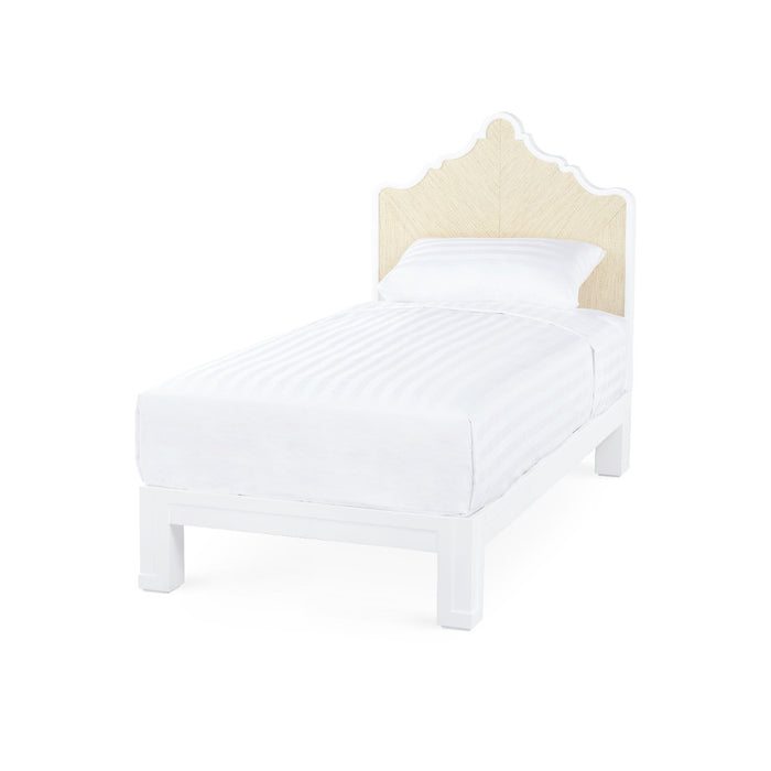 Villa & House Victoria Twin Headboard With Ryder Bed Frame, Natural Twill, Vanilla