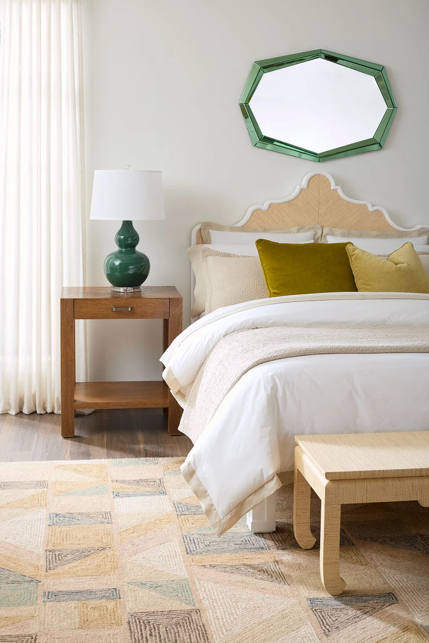 Villa & House Victoria King Headboard With Ryder Bed Frame, Natural Twill, Vanilla