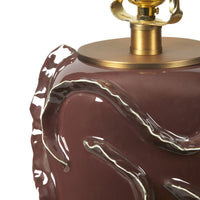 Villa & House Vinework Lamp with Shade 17-inch Papyrus, with Gold, Oxblood Cocoa
