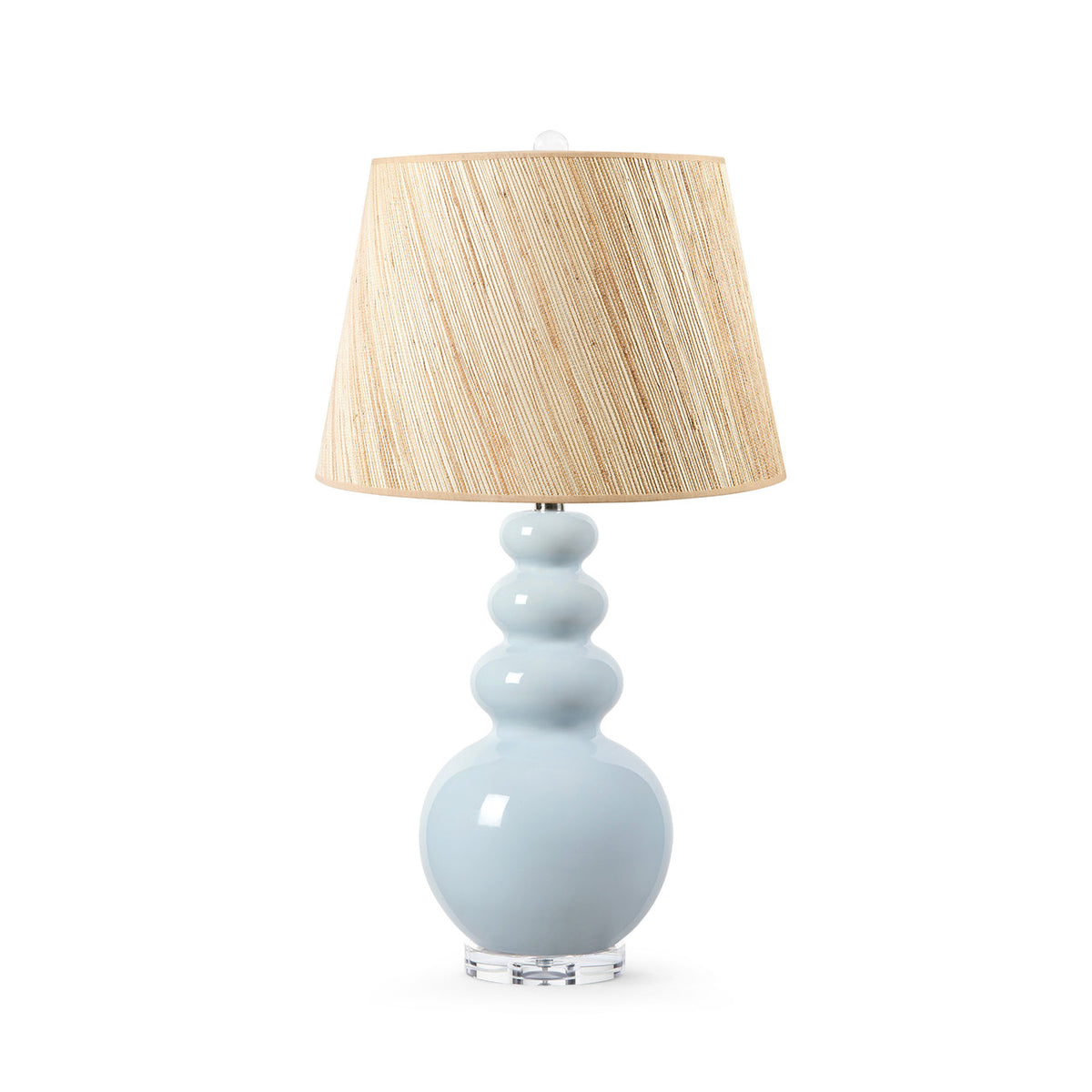 Villa & House Virginia Lamp with Shade 16-inch Papyrus, with Nickel, Glacial Mist