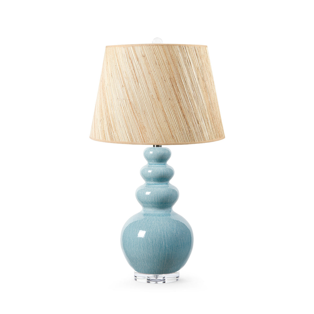 Villa & House Virginia Lamp with Shade 16-inch Papyrus, with Nickel, Cloud Blue