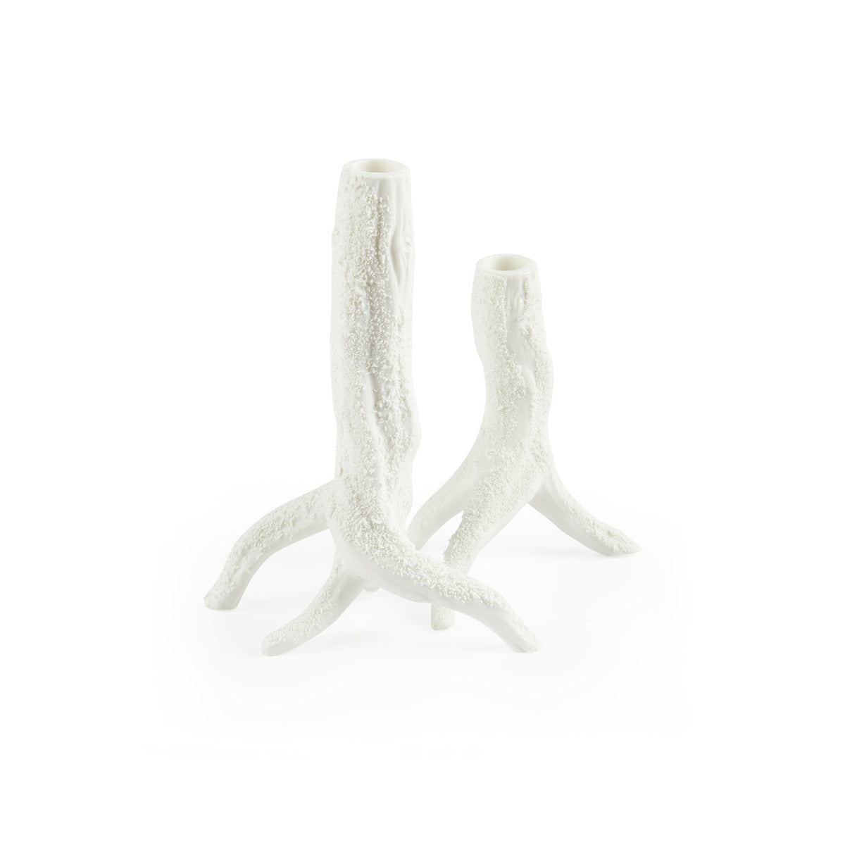 Villa & House Vinyeron Candlesticks Pair, Blanc de Chine