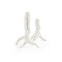 Villa & House Vinyeron Candlesticks Pair, Blanc de Chine