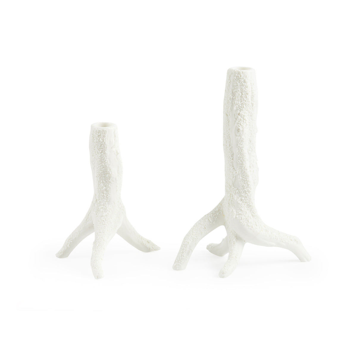 Villa & House Vinyeron Candlesticks Pair, Blanc de Chine