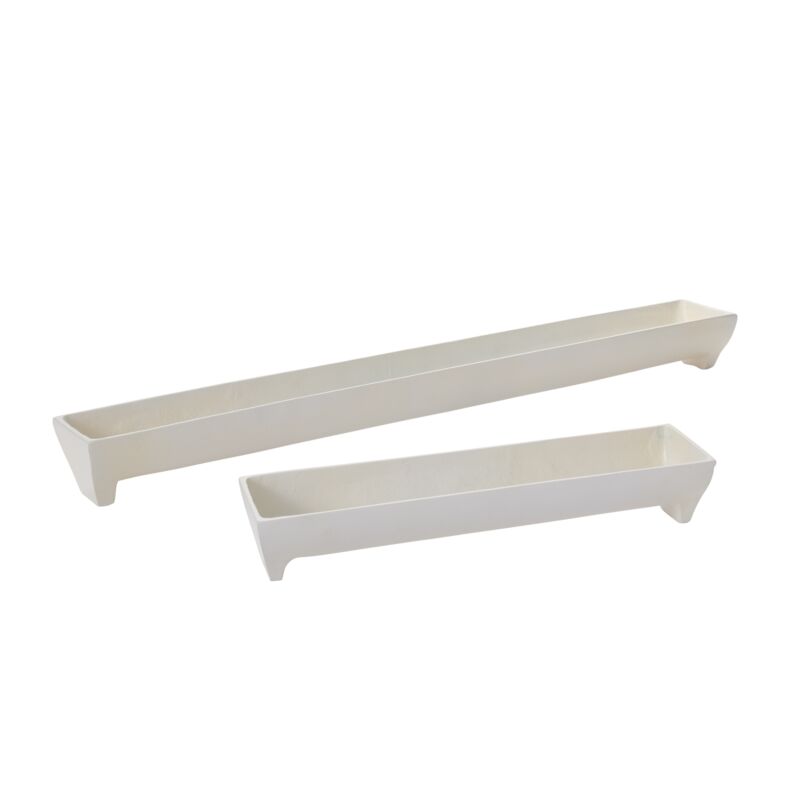 Design Shop White Edison Tray 17.5"x 4"x 3"