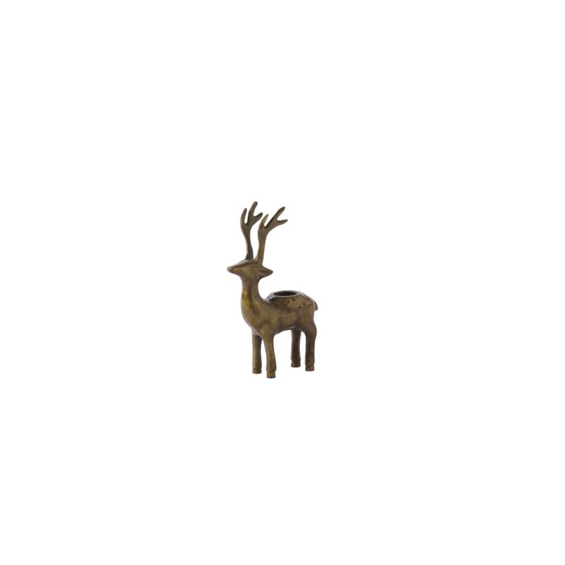 Design Shop Winter Deer Candleholder 4"x 2"x 6.5", Set of 2