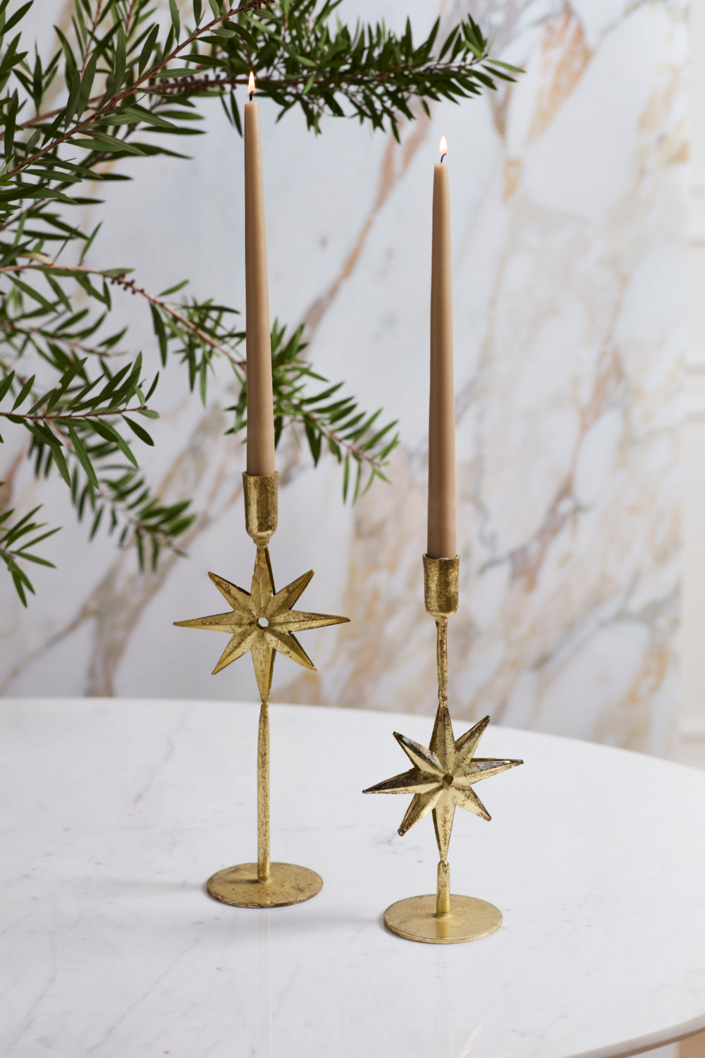 Design Shop Winter Solstice Candleholder 5.5"x 3.5"x 13", Set of 2