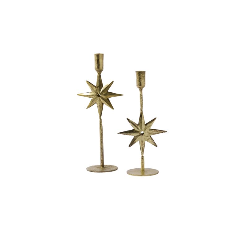 Design Shop Winter Solstice Candleholder 5.5"x 3.5"x 13", Set of 2