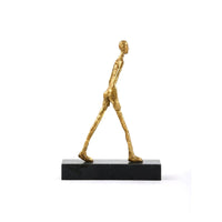 Villa & House Walking Man Statue, Gold Leaf