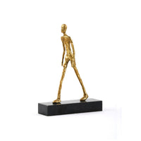 Villa & House Walking Man Statue, Gold Leaf