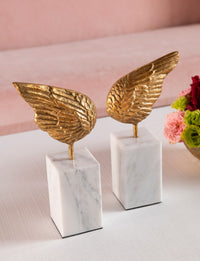 Villa & House Wings Statue (Pair), Gold Leaf