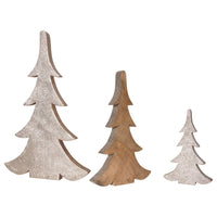Design Shop Wood Trees w/ Gold Glitter, Set of 3