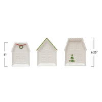 Design Shop Embossed Stoneware House Plate, Set of 3