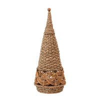 Design Shop Hand-Woven Wicker Cone Tree w/ Wood Bead, Natural