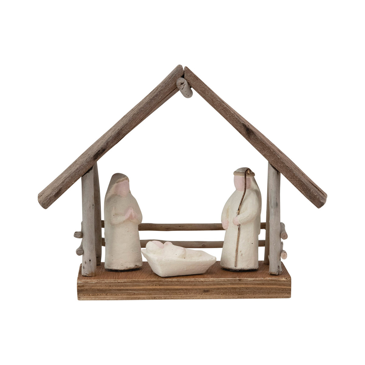 Design Shop Handmade Driftwood and Paper Mache Nativity, 8.5"W