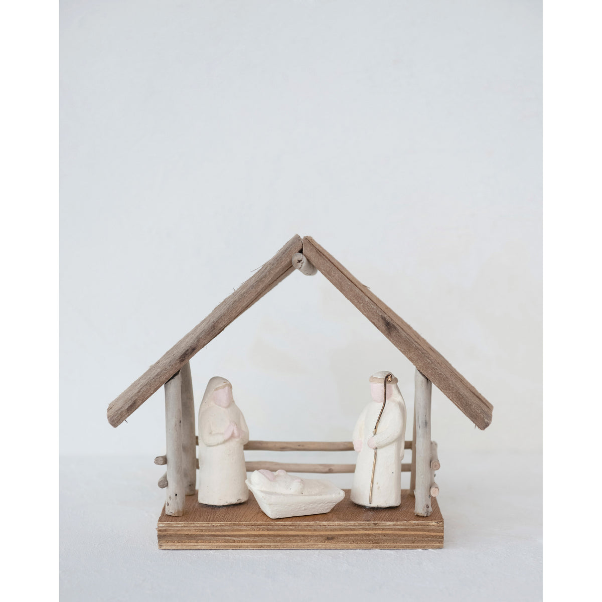 Design Shop Handmade Driftwood and Paper Mache Nativity, 8.5"W