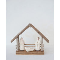 Design Shop Handmade Driftwood and Paper Mache Nativity, 8.5"W