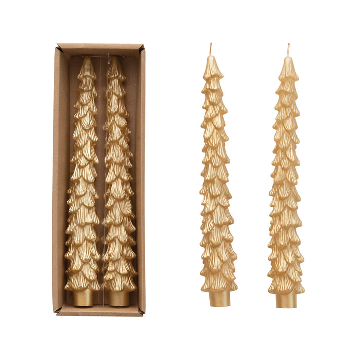 Design Shop Unscented Tree Shaped Taper Candles, Set of 2