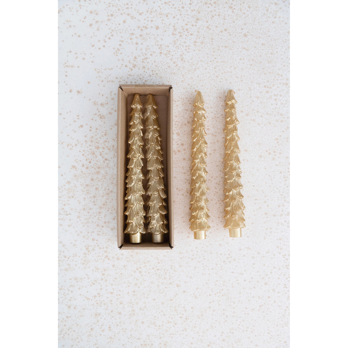 Design Shop Unscented Tree Shaped Taper Candles, Set of 2