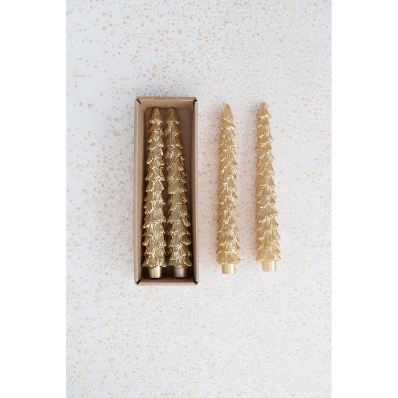 Design Shop Unscented Tree Shaped Taper Candles, Set of 2