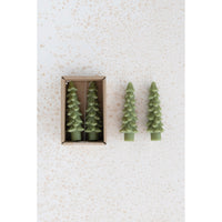Design Shop Unscented Tree Shaped Taper Candles, Set of 2