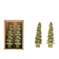 Design Shop Unscented Tree Shaped Taper Candles, Set of 2