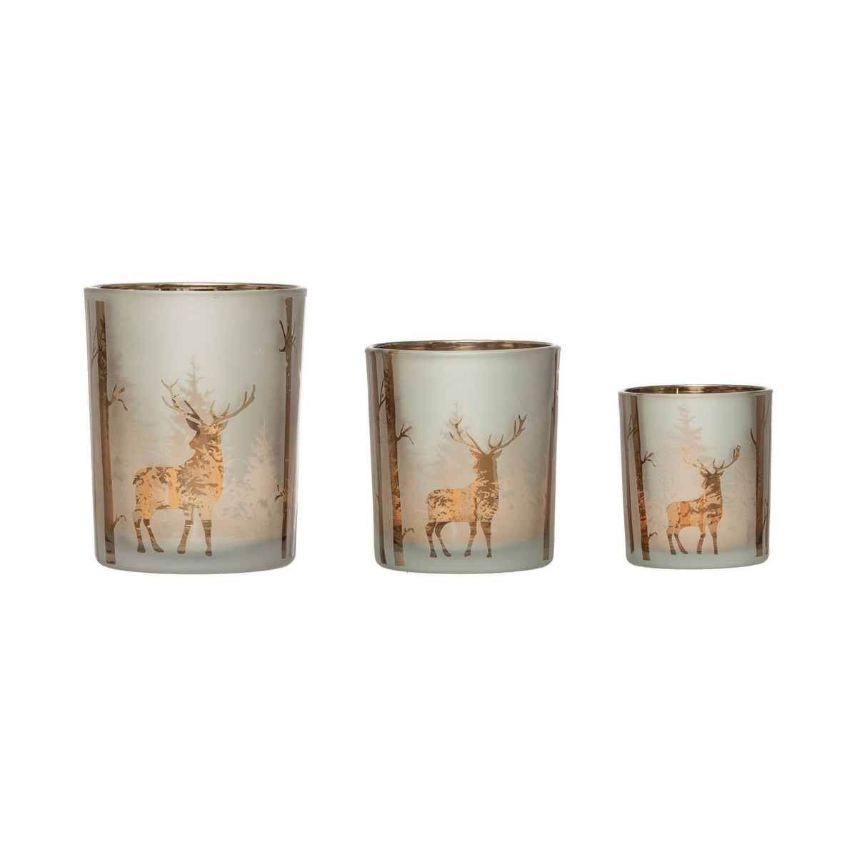 Design Shop Mercury Glass Candle Holder with Laser Etched Scene