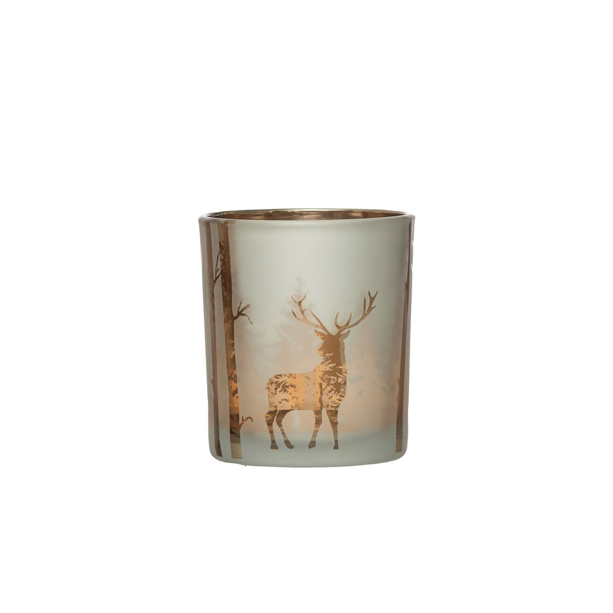 Design Shop Mercury Glass Candle Holder with Laser Etched Scene