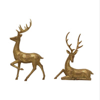 Design Shop Resin Deer, Gold Finish, Set of 2.