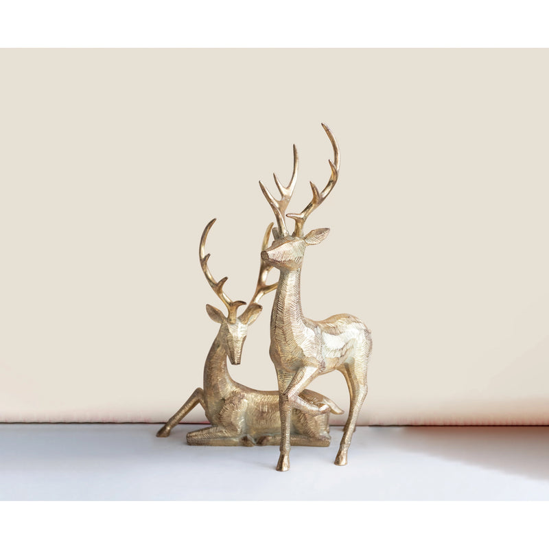 Design Shop Resin Deer, Gold Finish, Set of 2.