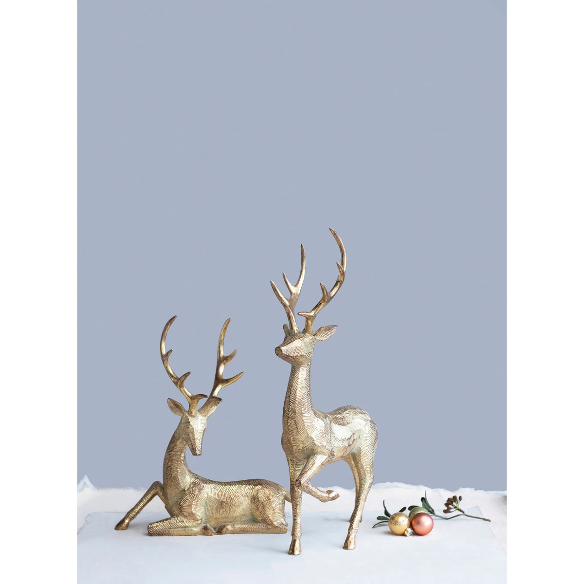 Design Shop Resin Deer, Gold Finish, Set of 2.