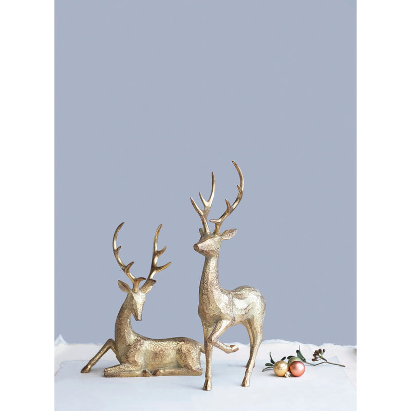 Design Shop Resin Deer, Gold Finish, Set of 2.