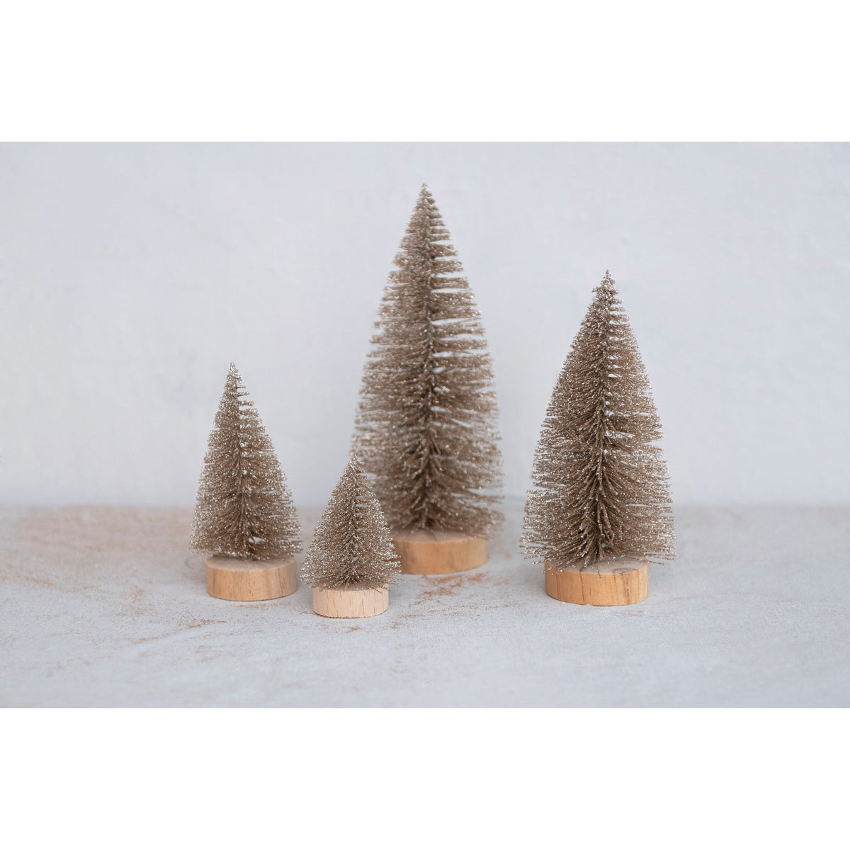 Design Shop Plastic Bottle Brush Trees, Set of 4