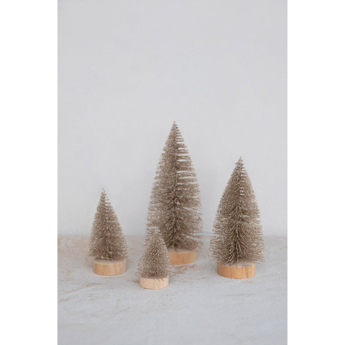 Design Shop Plastic Bottle Brush Trees, Set of 4