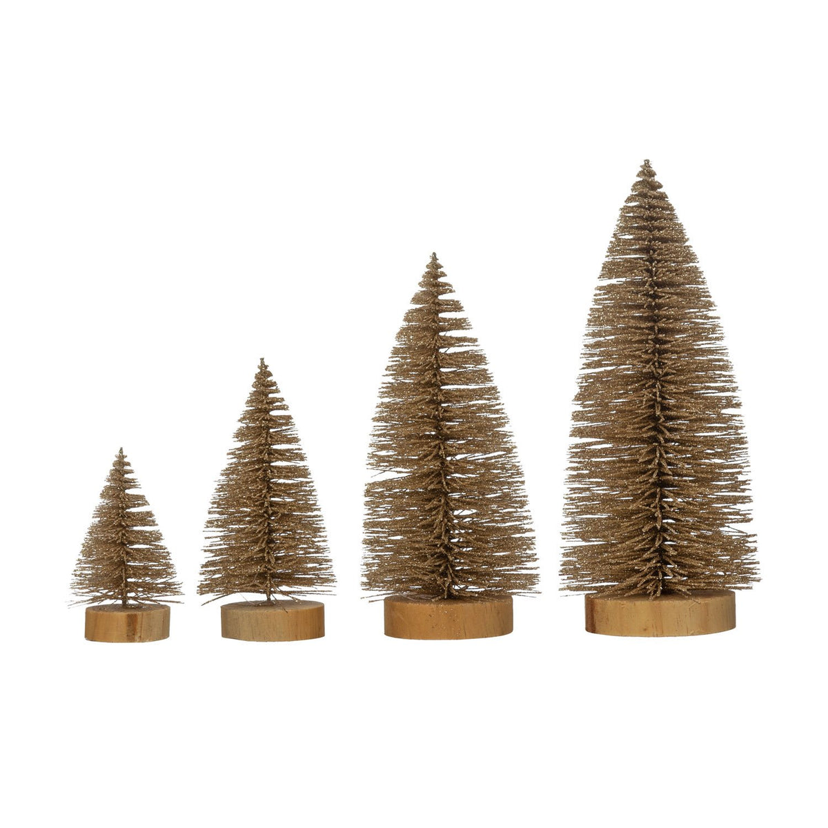 Design Shop Plastic Bottle Brush Trees, Set of 4