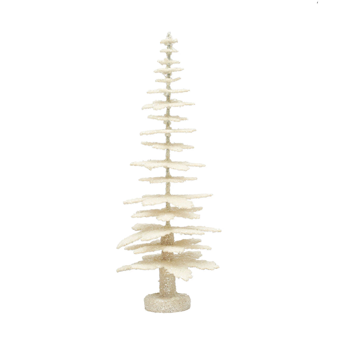 Design Shop 5" Round x 12-1/2"H Coated Paper Tree w/ Glitter, Antique Finish, Cream Color