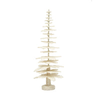 Design Shop 5" Round x 12-1/2"H Coated Paper Tree w/ Glitter, Antique Finish, Cream Color
