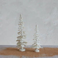 Design Shop 5" Round x 12-1/2"H Coated Paper Tree w/ Glitter, Antique Finish, Cream Color
