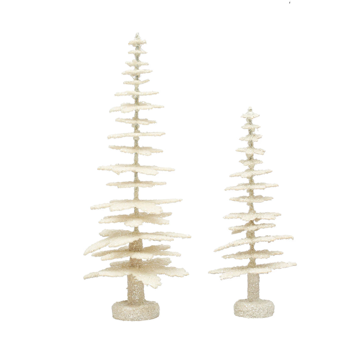 Design Shop 5" Round x 12-1/2"H Coated Paper Tree w/ Glitter, Antique Finish, Cream Color