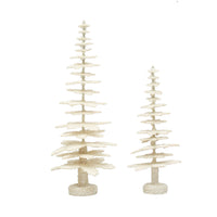 Design Shop 5" Round x 12-1/2"H Coated Paper Tree w/ Glitter, Antique Finish, Cream Color