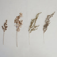 Design Shop 20-1/2"H Plastic Leaf Spray w/ Glitter, Champagne Finish