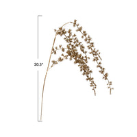 Design Shop 20-1/2"H Plastic Leaf Spray w/ Glitter, Champagne Finish