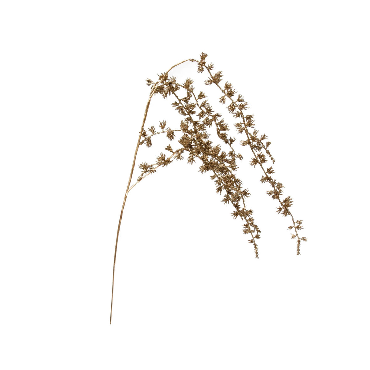 Design Shop 20-1/2"H Plastic Leaf Spray w/ Glitter, Champagne Finish