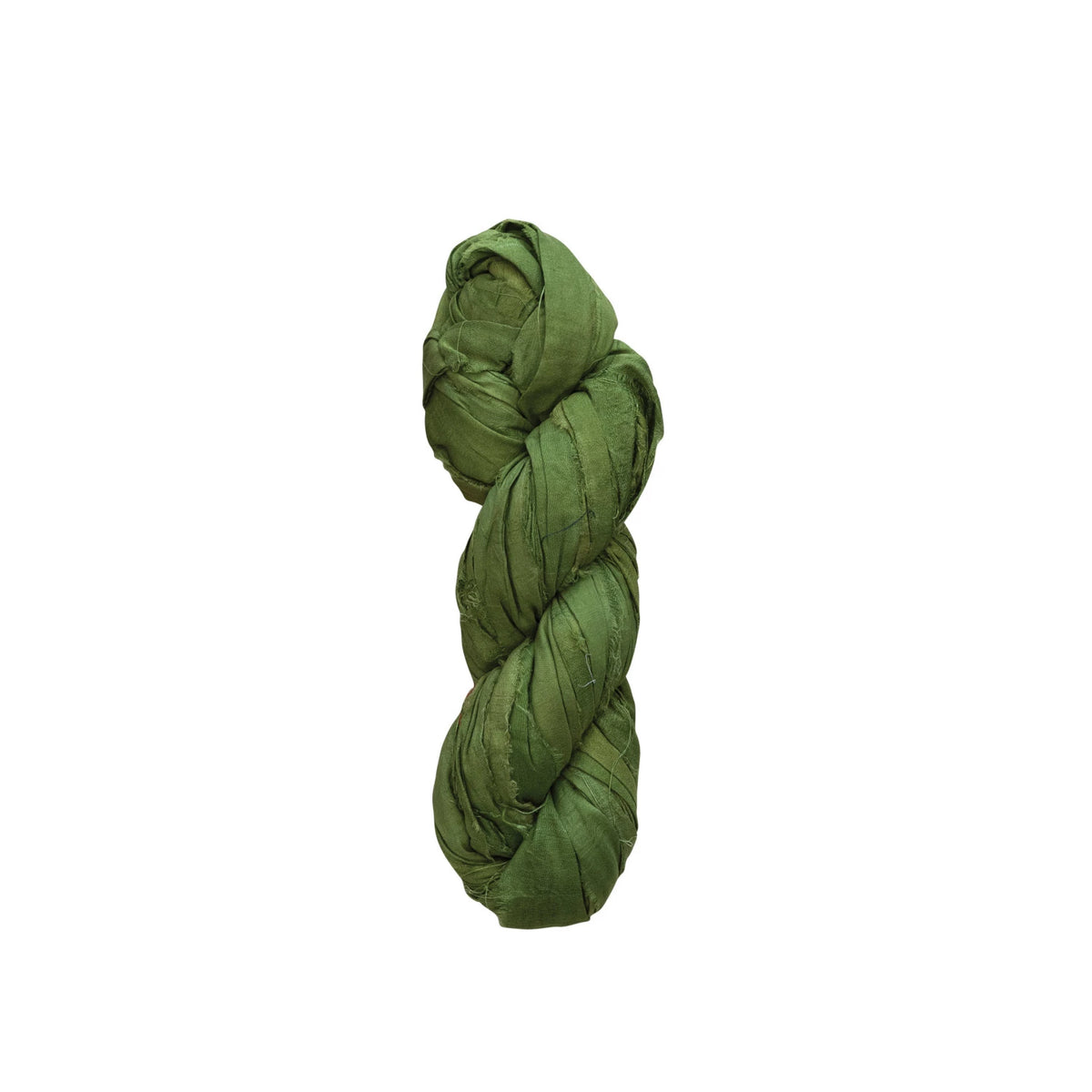 Design Shop 70-75 Yard Recycled Torn Silk Ribbon, Green