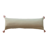 Design Shop 36"L x 12"H Cotton Printed Lumbar Pillow w/ Embroidery Tassels