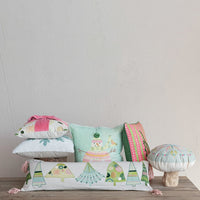 Design Shop 36"L x 12"H Cotton Printed Lumbar Pillow w/ Embroidery Tassels