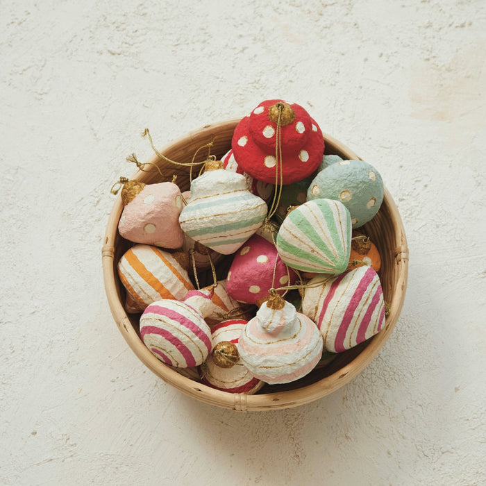 Design Shop Handmade Paper Mache Ornament, Set of 18